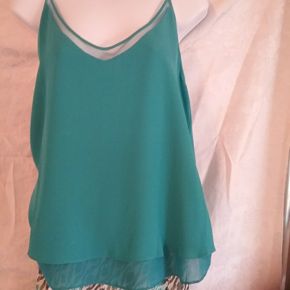 Very nice teal dress / casual layered top